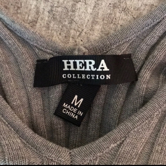 GRAY RIBBED CROP TOP SWEATER - Picture 4 of 6